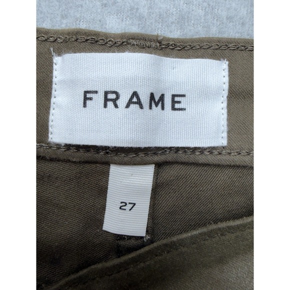 FRAME Jeans Womens 27 Olive‎ Le High Skinny Military Coated High Rise Denim - Picture 3 of 15